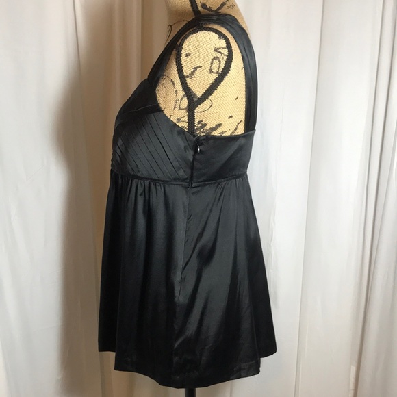 Arden B Black Silk Embellished Cami Tank Pleated - Picture 2 of 7